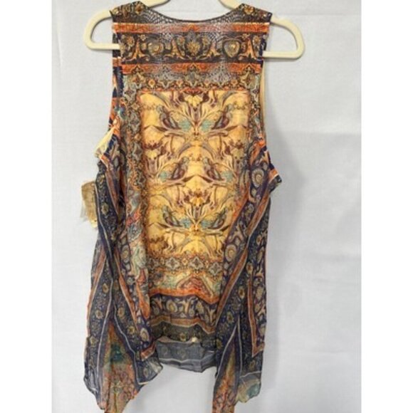 OneWorld Live And Let Live Womens Sleeveless Top 1X Multicolor Paisley Print - Picture 7 of 7